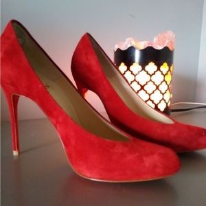 Christian Louboutin Red Suede Heels